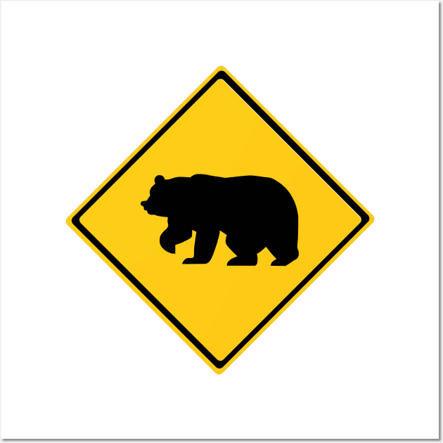 Bear Warning Sign Wall Art by DiegoCarvalho